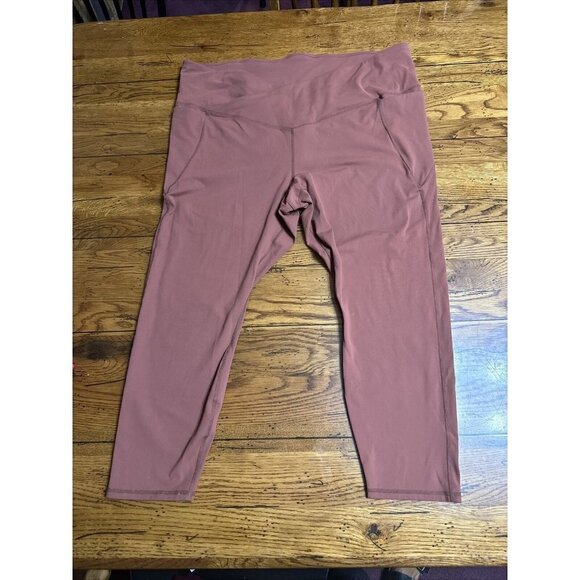 Fabletics Pureluxe Leggings Women 2XL High Rise Stash Pocket Stretch Rust LL2 - Picture 1 of 7